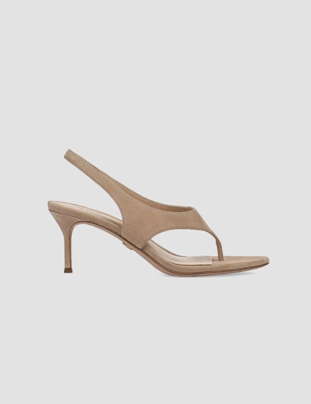 Veronica Beard Talon 65MM Suede Thong Sandals Size 8.5 -Sand